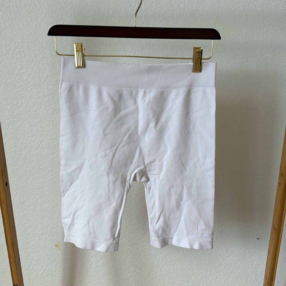 fp white bike shorts